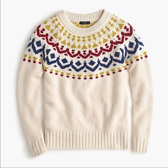 J. Crew Sweaters - J. Crew Ivory Wool Sweater in Vintage Fair Isle